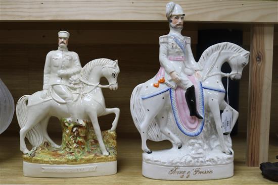 Two 19th century Staffordshire flatbacks of the King of Prussia and Sir Redvers Buller